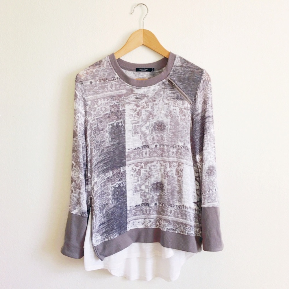 Max Jeans Layered Top with Zippers